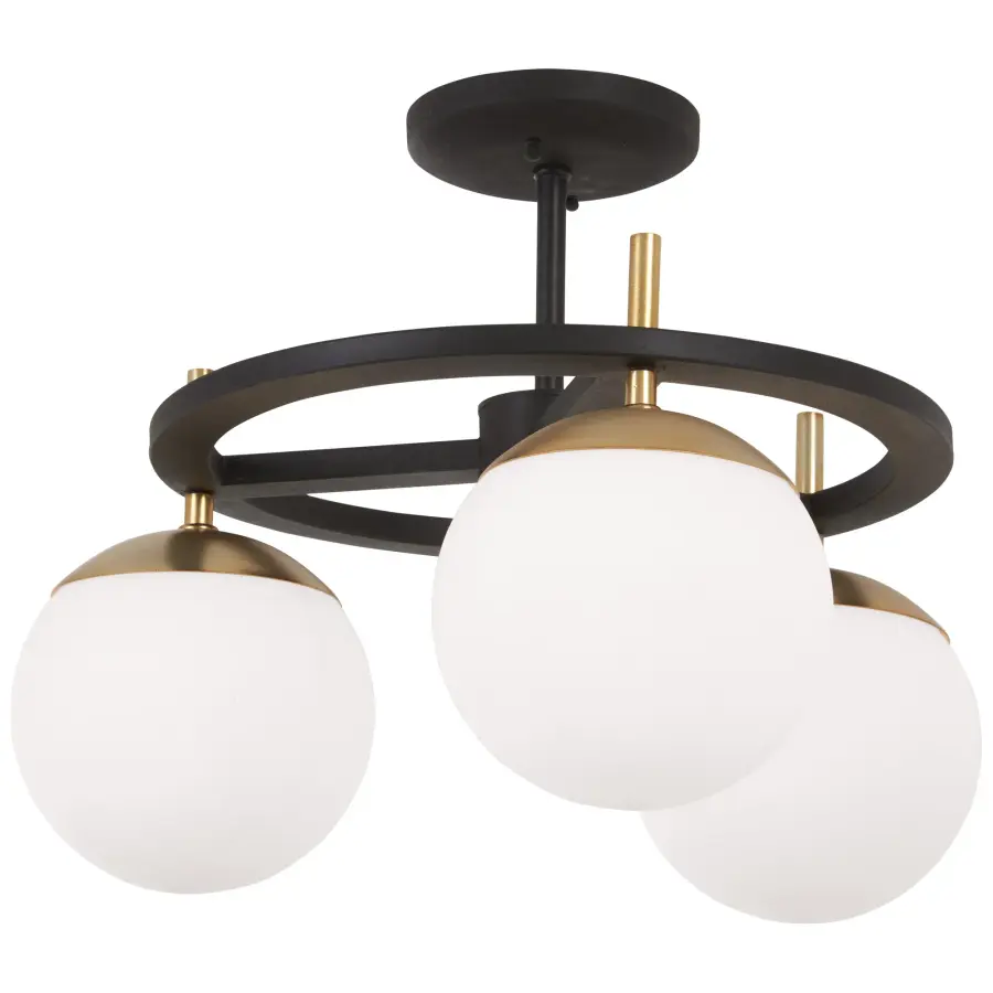 Elegant Transitional Semi-Flush with Warm Metallic Accents