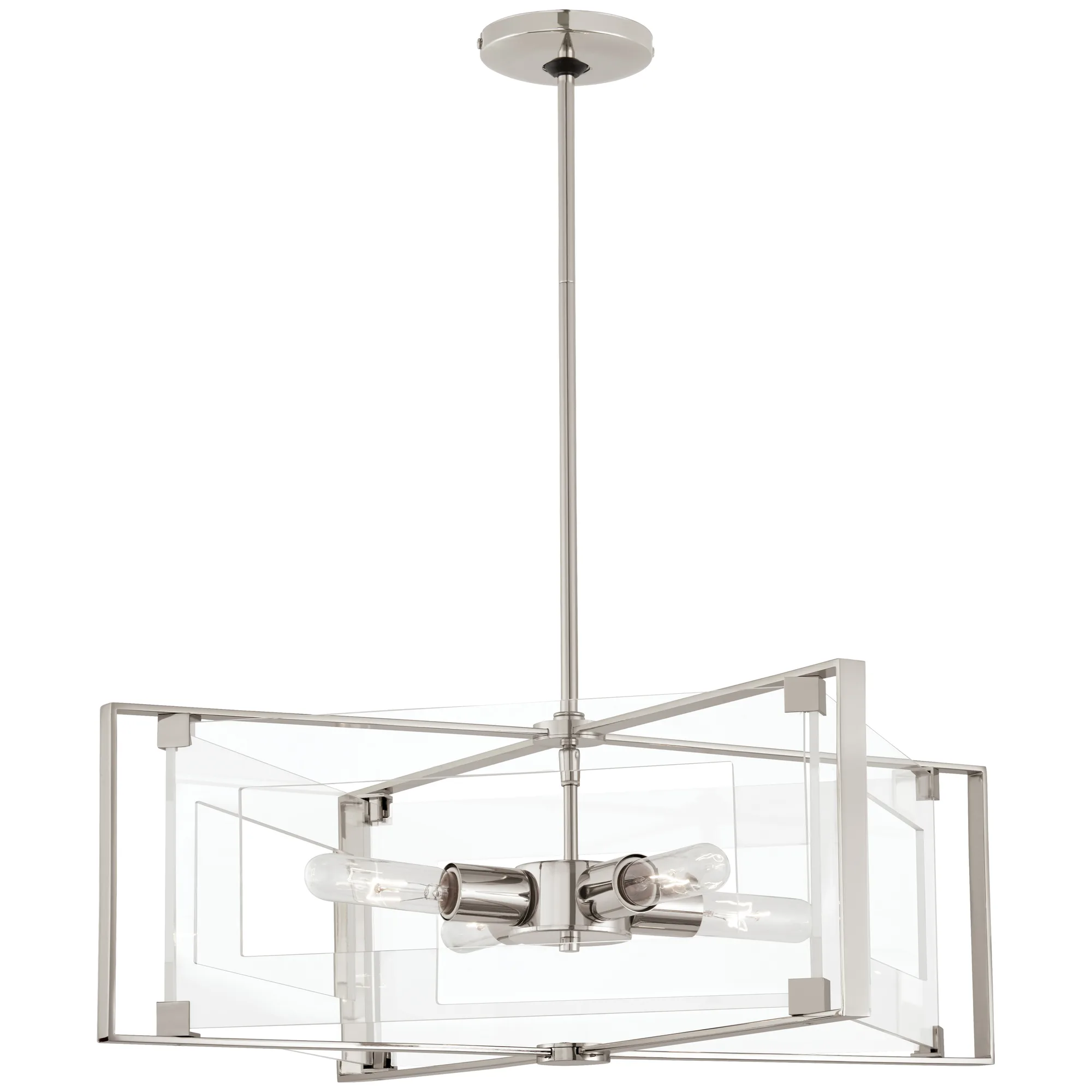 Crystal Clear 4-Light Semi-Flush Mount Ceiling Light