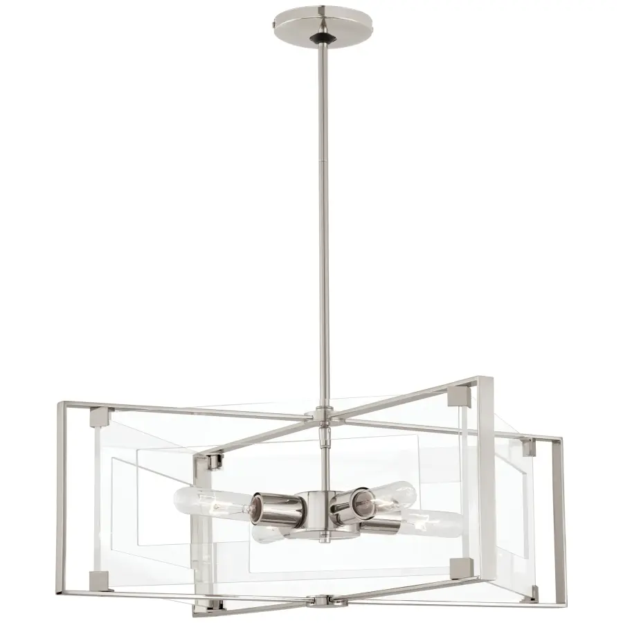 Crystal Clear 4-Light Semi-Flush Mount Ceiling Light - Image 1
