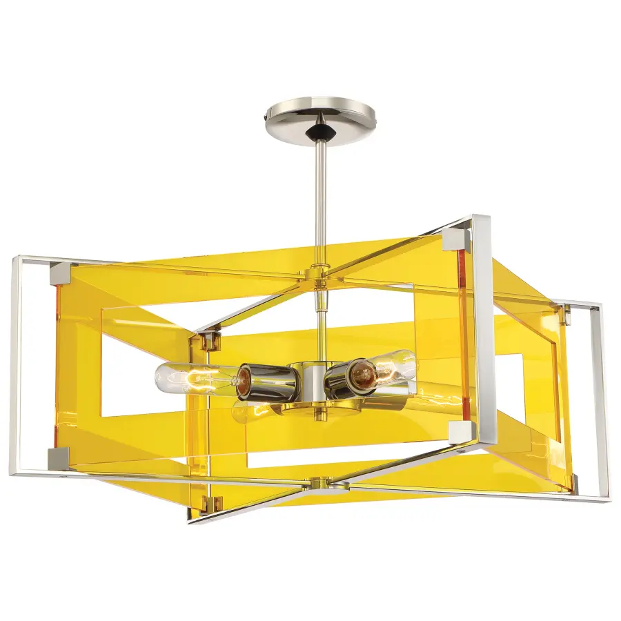 Crystal Clear 4-Light Semi-Flush Mount Ceiling Light - Image 2