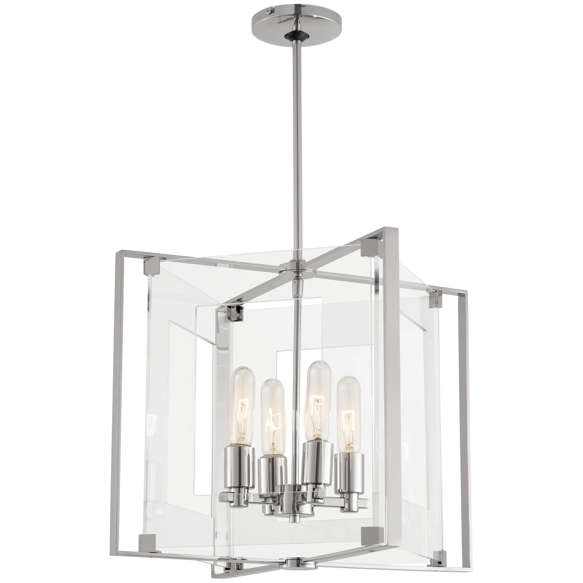 Crystal Clear 4-Light Pendant in Polished Nickel