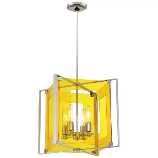 Crystal Clear 4-Light Pendant in Polished Nickel - Image 2