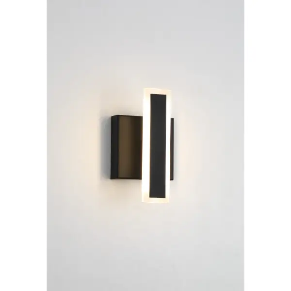 The Edge LED Wall Sconce combines minimalist modern design with practical integrated LED technology. Its compact 8.25" profile and coal black finish make it ideal for contemporary spaces requiring efficient task or ambient lighting. - alternate view