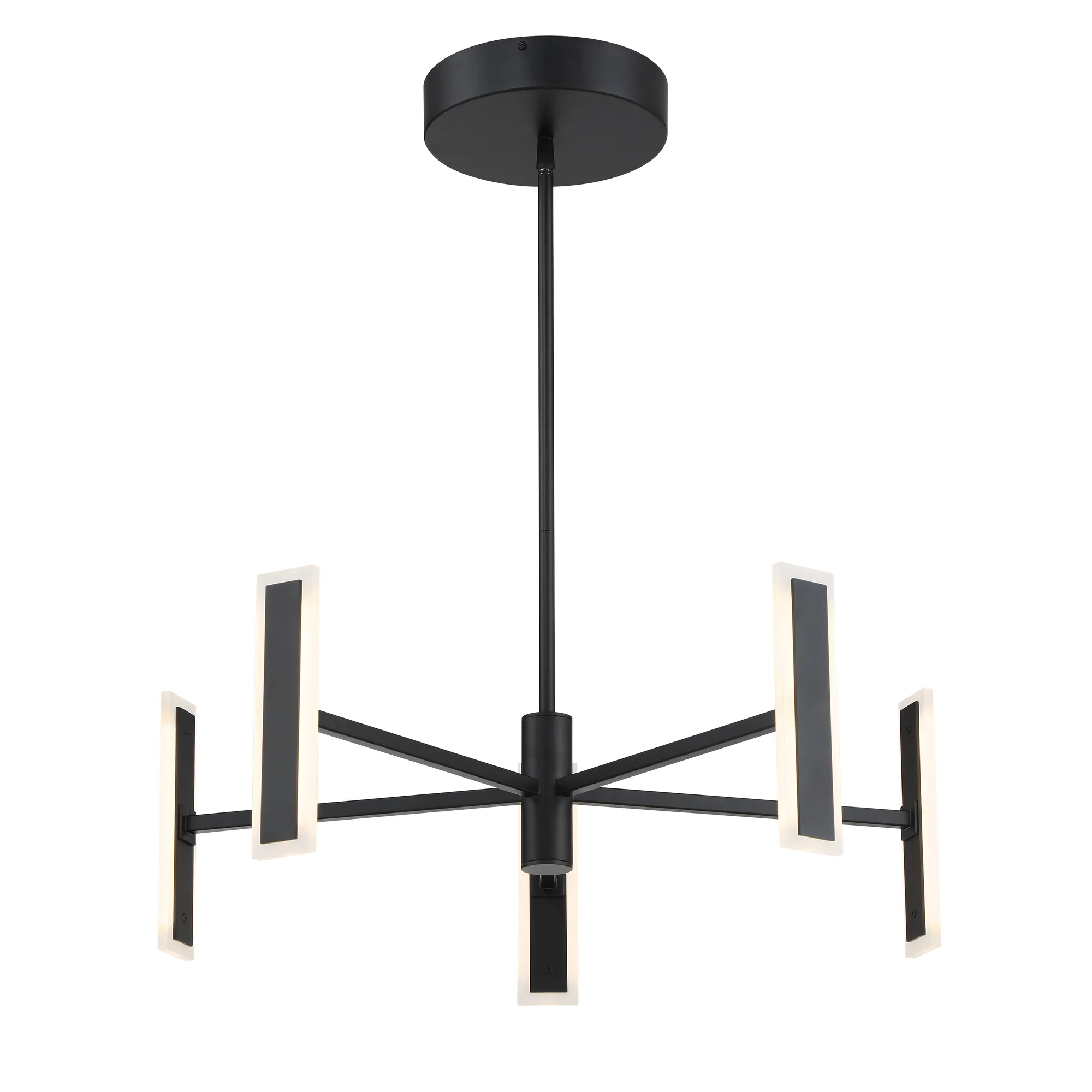 Edge 5-Light LED Chandelier in Coal Black