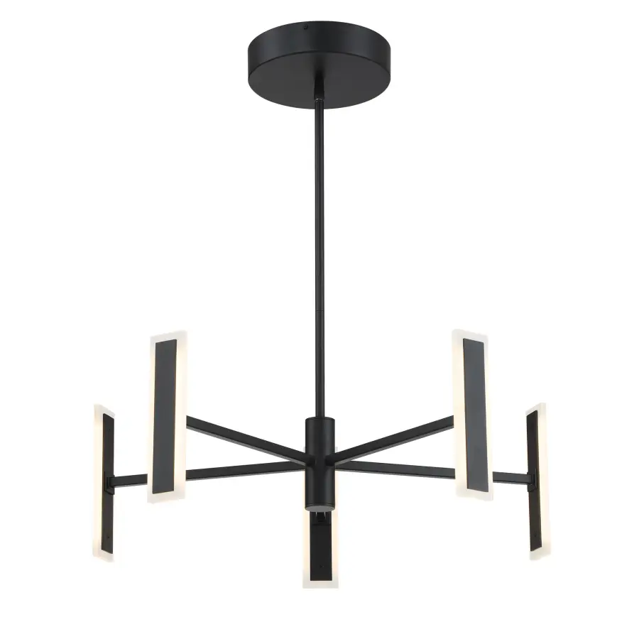 Edge 5-Light LED Chandelier in Coal Black - Image 1