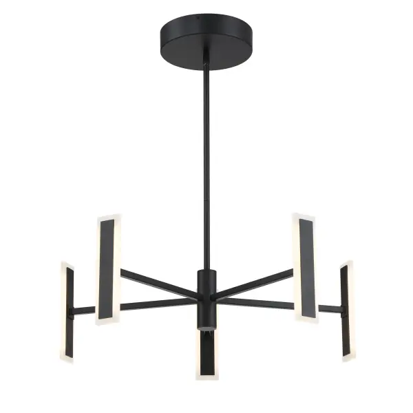 Edge 5-Light LED Chandelier in Coal Black - Image 3