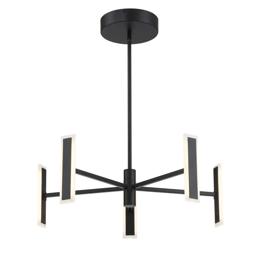 Edge 5-Light LED Chandelier in Coal Black - Image 3
