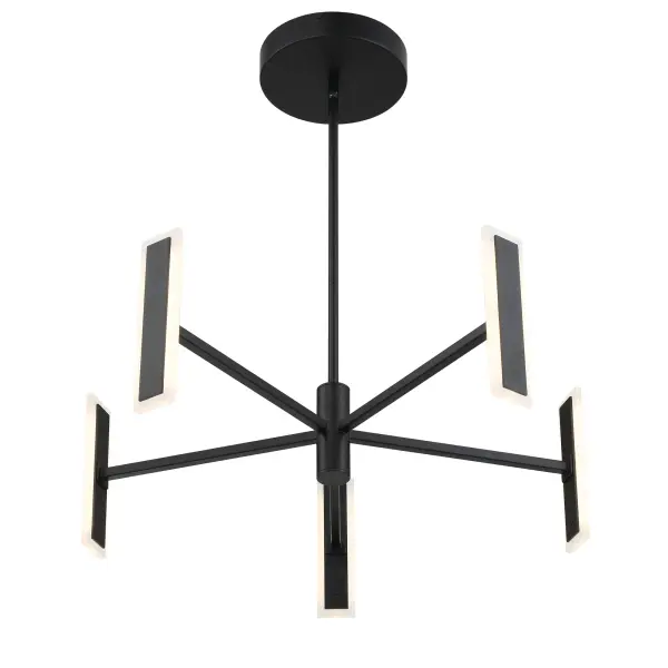 Edge 5-Light LED Chandelier in Coal Black - Image 4
