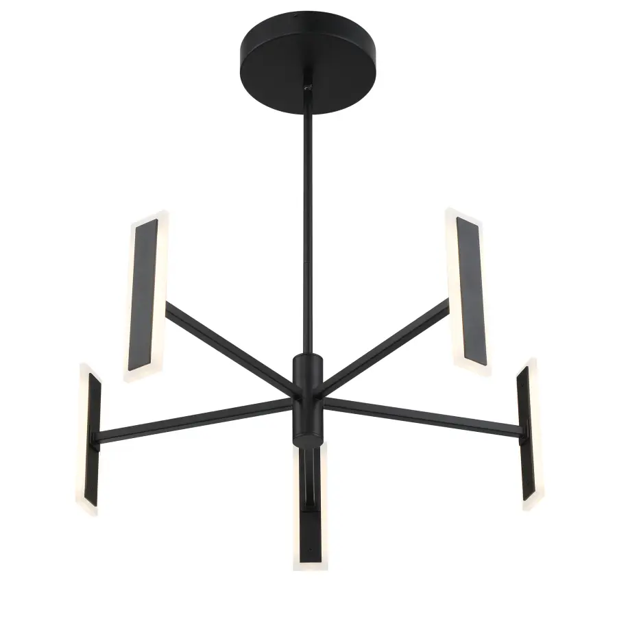 Edge 5-Light LED Chandelier in Coal Black - Image 4