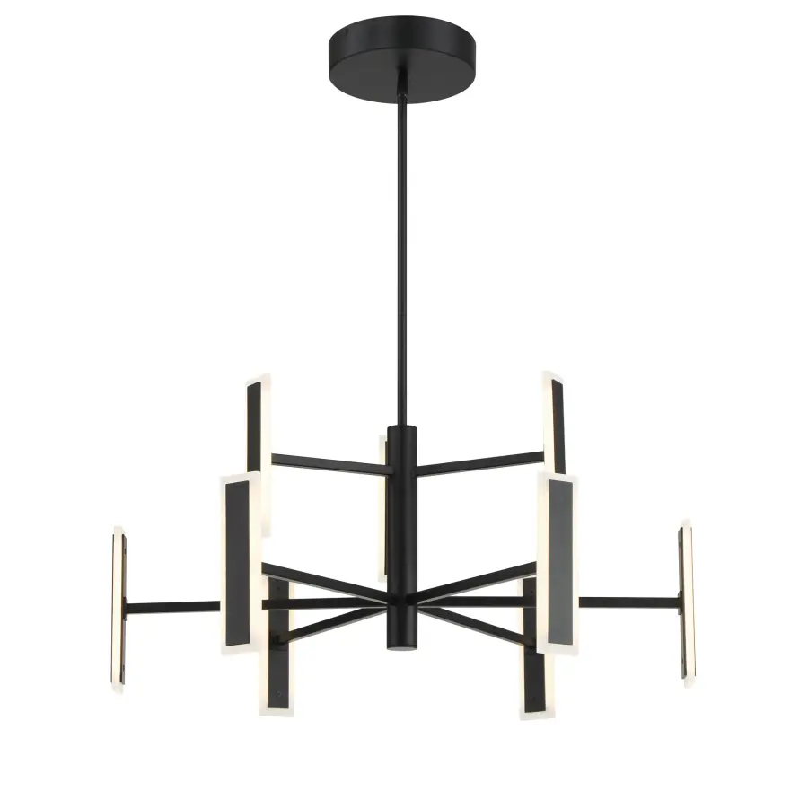 Edge 9-Light LED Chandelier in Coal Black - Image 1