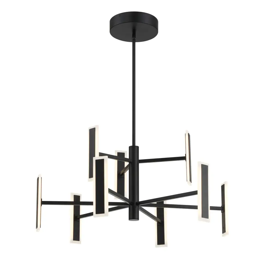 Edge 9-Light LED Chandelier in Coal Black - Image 4