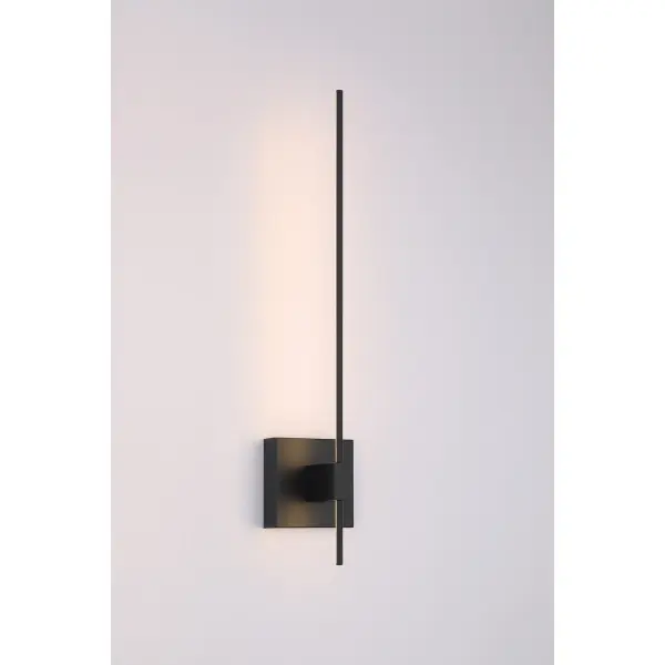 The Parker LED Wall Sconce delivers exceptional illumination with 599 lumens and a 93 CRI rating in a streamlined modern design. Its coal black finish and white lens create clean contrast perfect for contemporary spaces. - alternate view