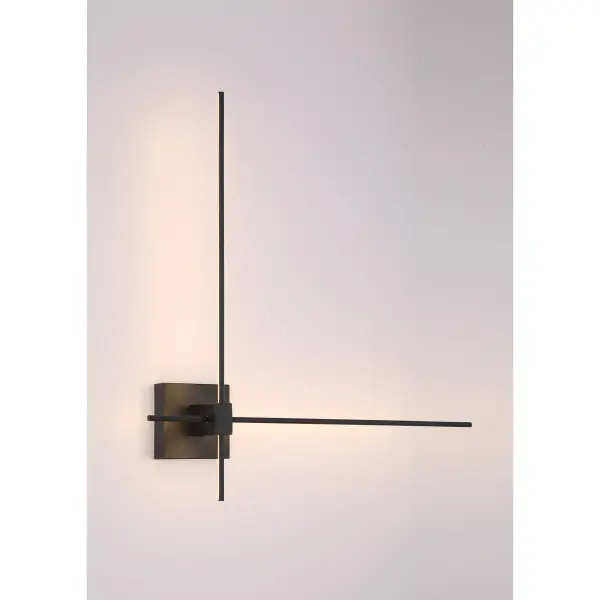 The Parker LED wall sconce delivers 1,331 lumens of bright, energy-efficient light through a clean white lens. Its substantial 24.75" width and coal black finish create bold modern style perfect for bathrooms and hallways. - alternate view