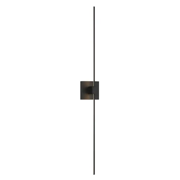The Parker LED wall sconce delivers contemporary style with its elongated 41-inch profile and coal black finish. Integrated LED technology provides bright, high-CRI illumination perfect for task lighting in bathrooms and hallways.