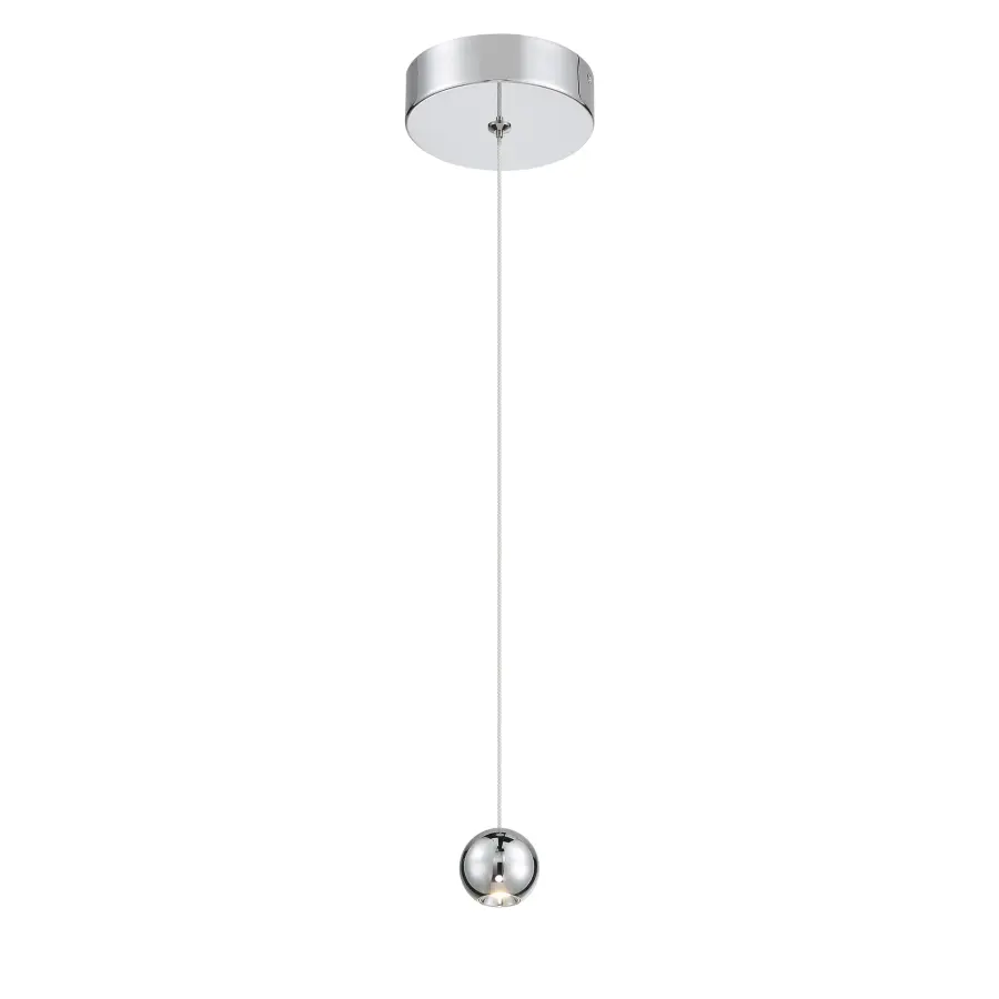 Itty 1-Light LED Mini Pendant in Chrome - Image 1