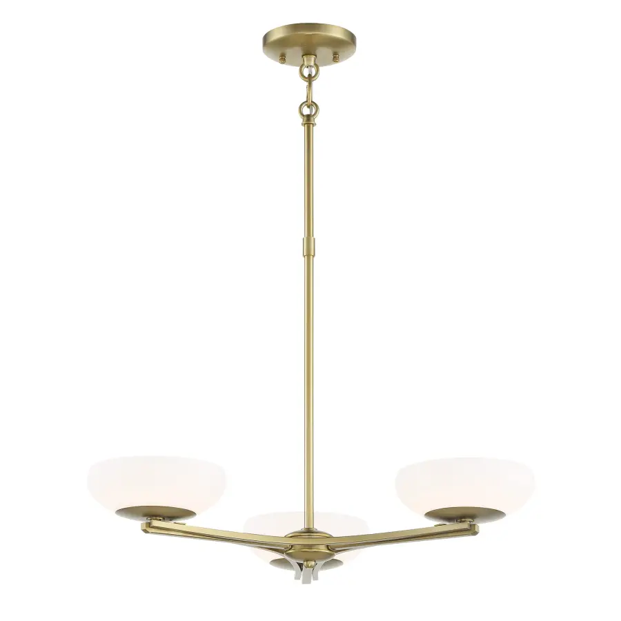 Scale 3-Light LED Chandelier in Soft Brass