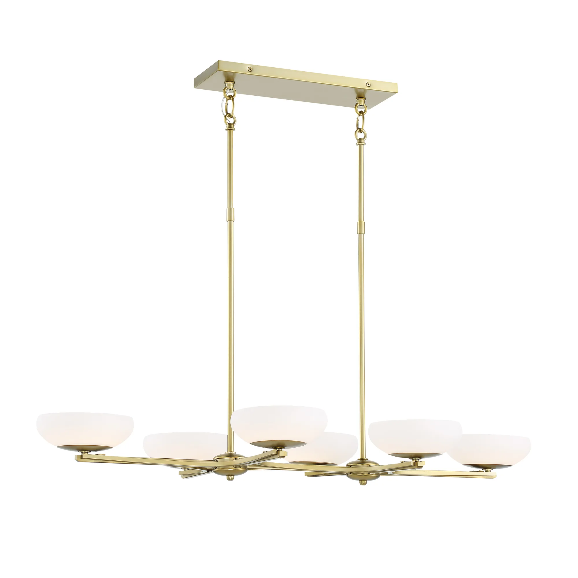 Scale 6-Light LED Island Chandelier in Soft Brass