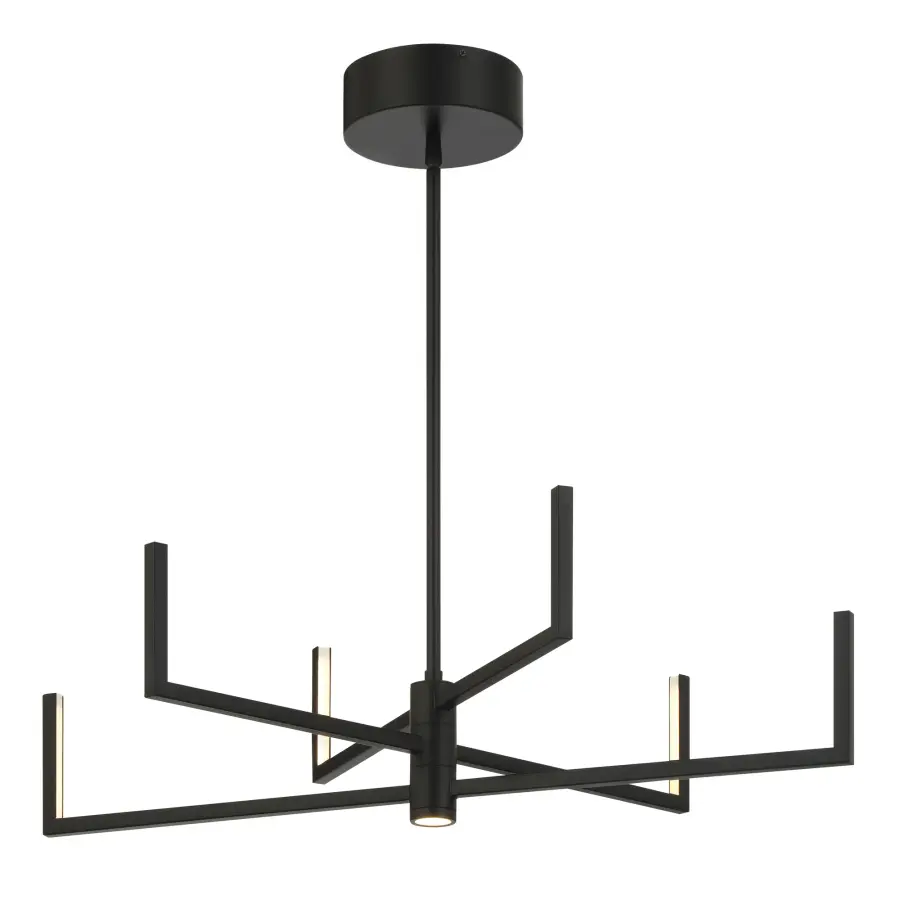 Articular 6-Light LED Chandelier with Rotating Arms - Image 1