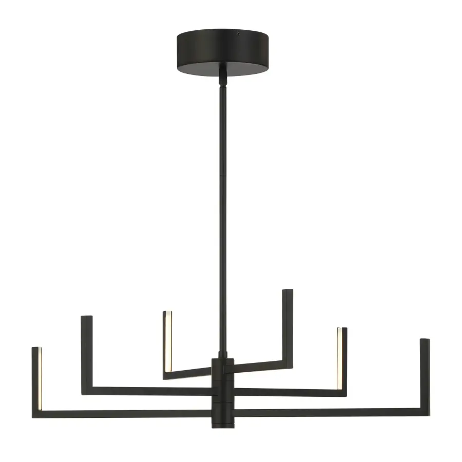 Articular 6-Light LED Chandelier with Rotating Arms - Image 6