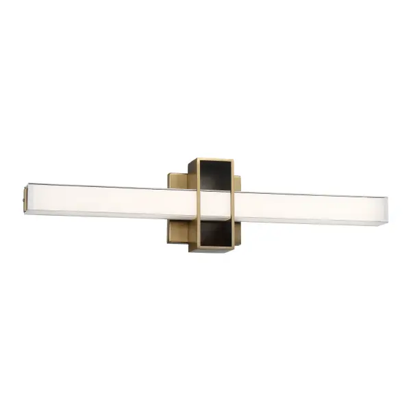 Sleek LED Bath Bar with Warm Brass Finish and ADA Compliance