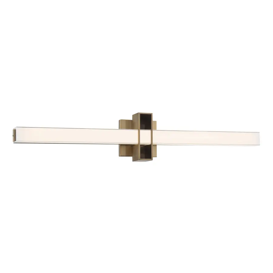 Sleek 32-Inch LED Bath Bar with Warm Brass Finish & High CRI