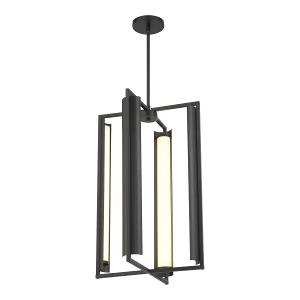 Modern 4-Light LED Pendant with High-CRI Etched Glass Shades - Image 1