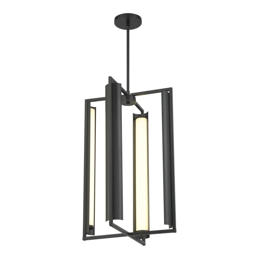 Modern 4-Light LED Pendant with High-CRI Etched Glass Shades - Image 1