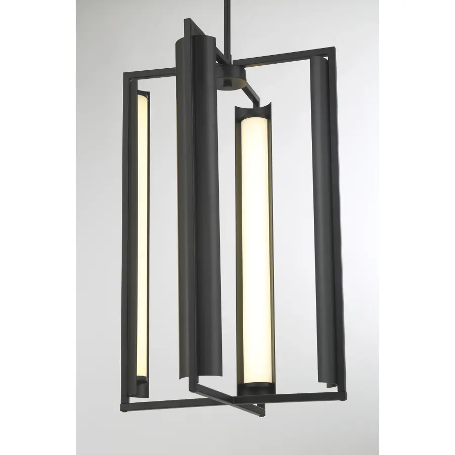 Modern 4-Light LED Pendant with High-CRI Etched Glass Shades - Image 2