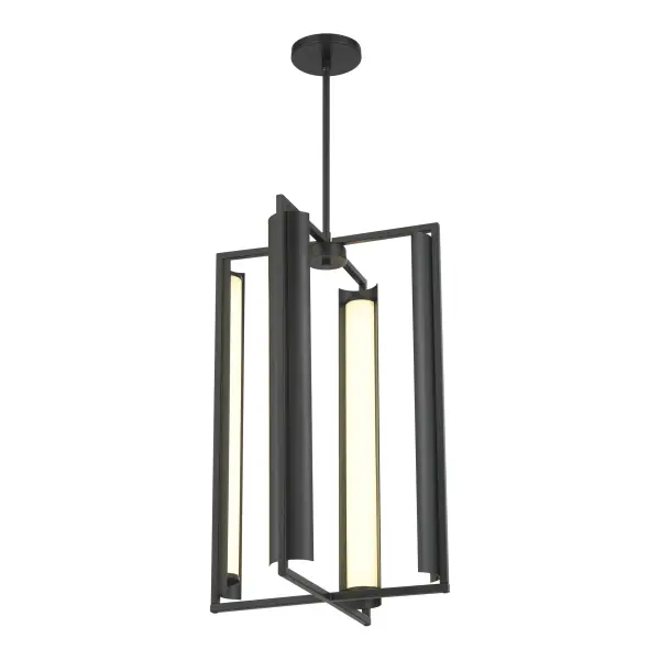 Modern 4-Light LED Pendant with High-CRI Etched Glass Shades - Image 3