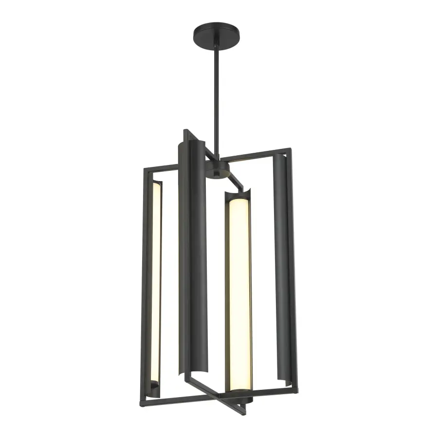 Modern 4-Light LED Pendant with High-CRI Etched Glass Shades - Image 3