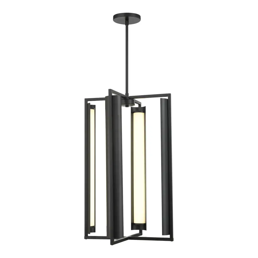 Modern 4-Light LED Pendant with High-CRI Etched Glass Shades - Image 4