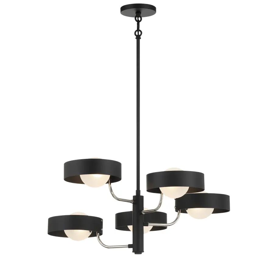 Modern Linear Chandelier with Striking Two-Tone Finish - Image 1