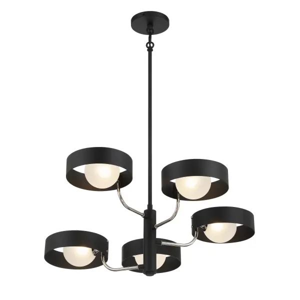 Modern Linear Chandelier with Striking Two-Tone Finish - Image 4