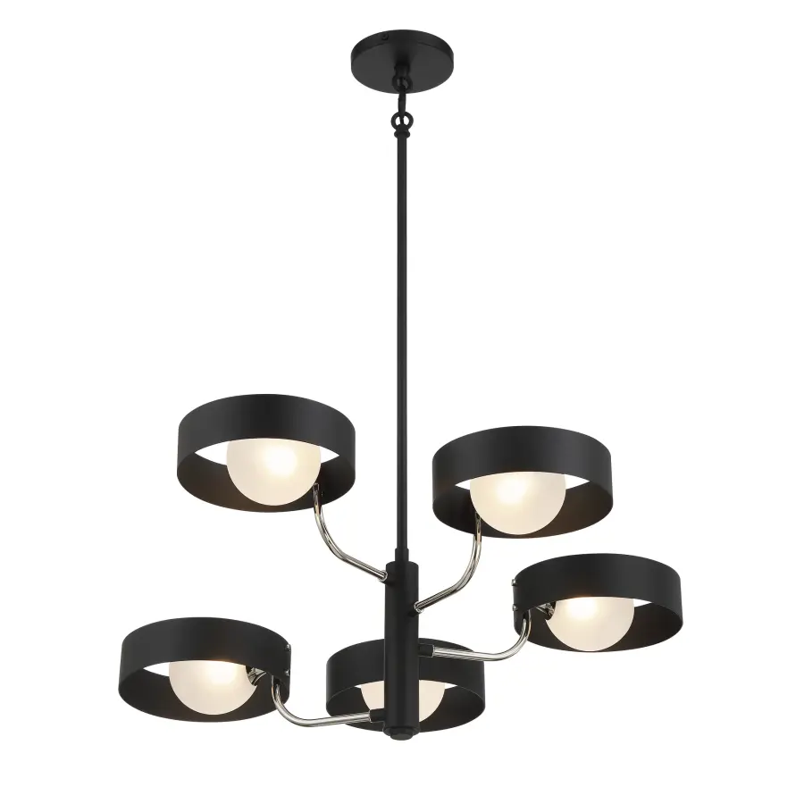 Modern Linear Chandelier with Striking Two-Tone Finish - Image 4