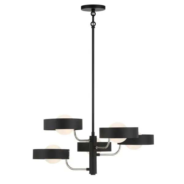 Modern Linear Chandelier with Striking Two-Tone Finish - Image 5