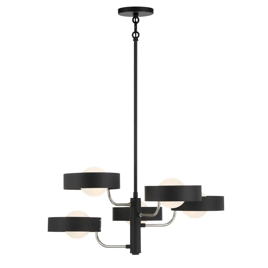 Modern Linear Chandelier with Striking Two-Tone Finish - Image 5
