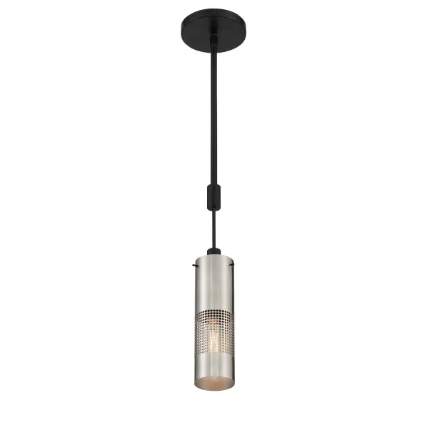 Compact Industrial-Modern Mini Pendant with Geometric Grid Design - Image 1