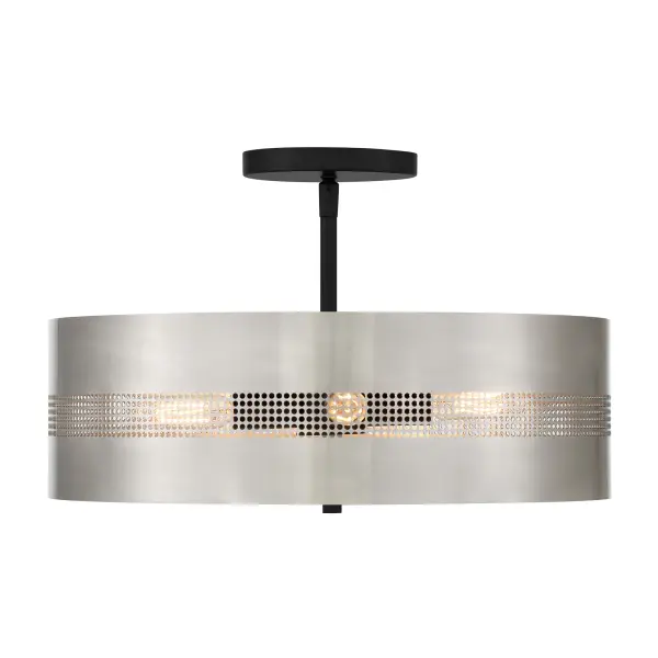 Modern Industrial Semi-Flush with Striking Grid Design - Image 3