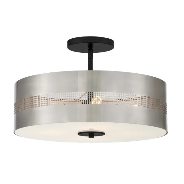 Modern Industrial Semi-Flush with Striking Grid Design - Image 4