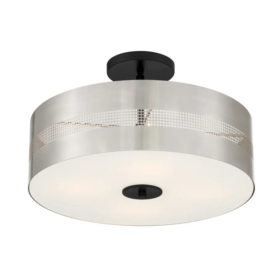 Modern Industrial Semi-Flush with Striking Grid Design - Image 5