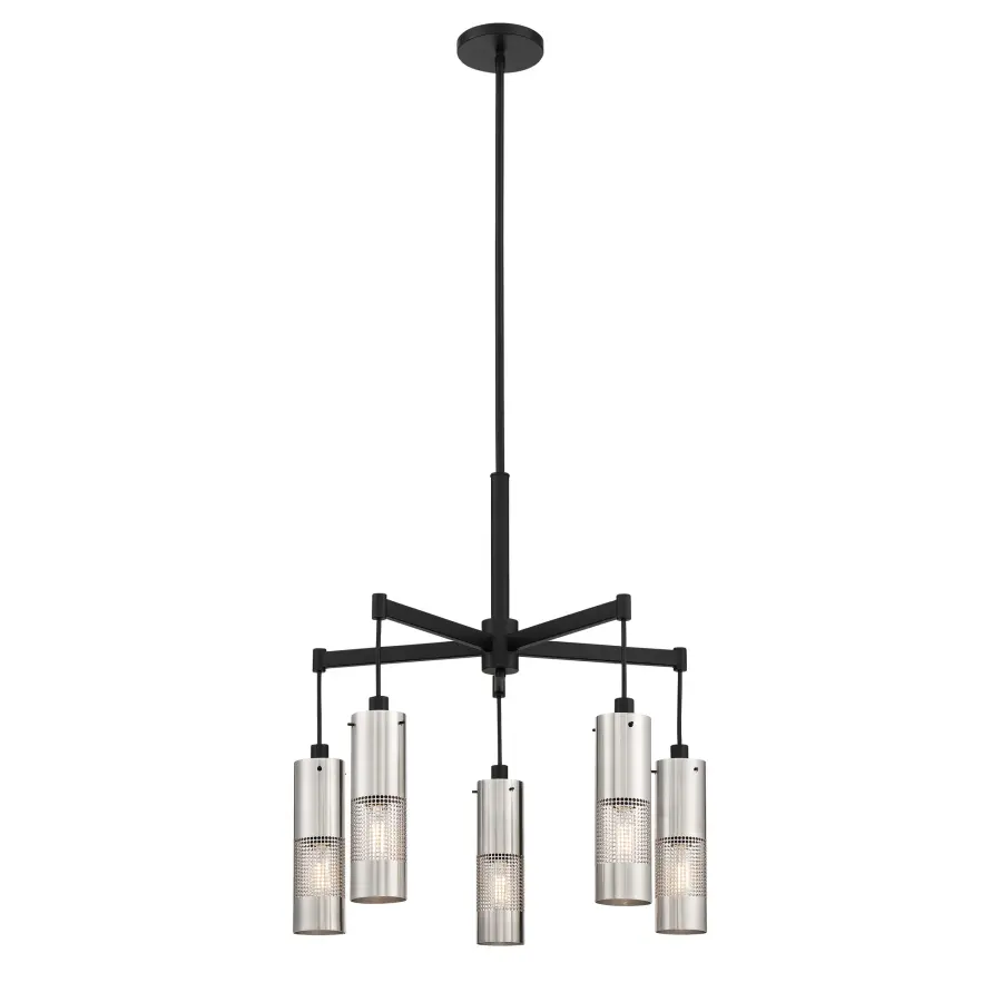 Modern Industrial Chandelier with Striking Two-Tone Finish - Image 1