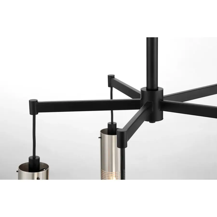 Modern Industrial Chandelier with Striking Two-Tone Finish - Image 2