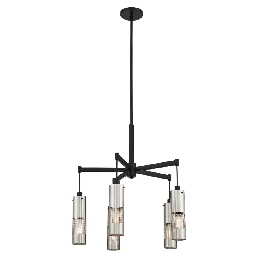 Modern Industrial Chandelier with Striking Two-Tone Finish - Image 3