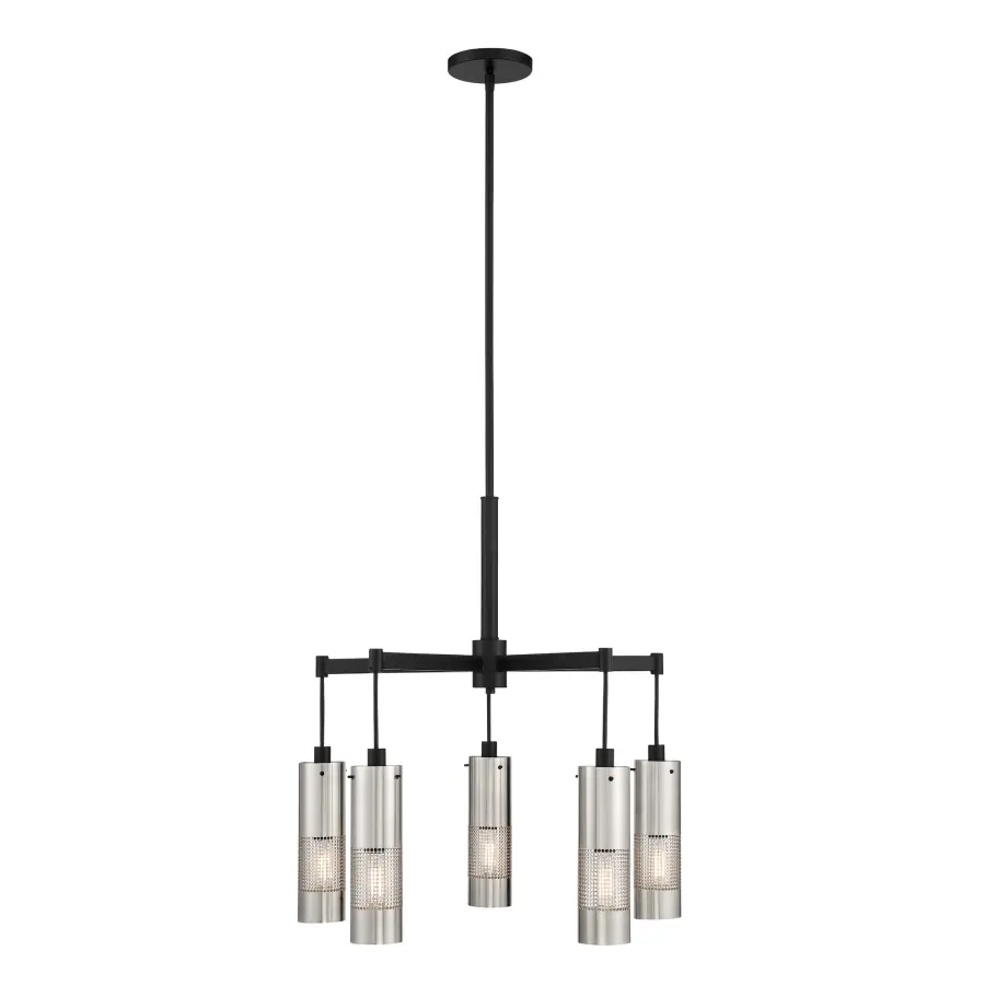 Modern Industrial Chandelier with Striking Two-Tone Finish - Image 4