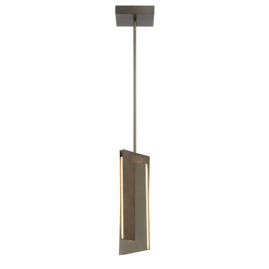 Sleek Modern Pendant Blending Industrial Metal with Warm Wood Accents - Image 4