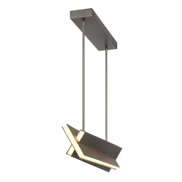 Modern Linear LED Island Light with Warm Wood Accent - Image 4