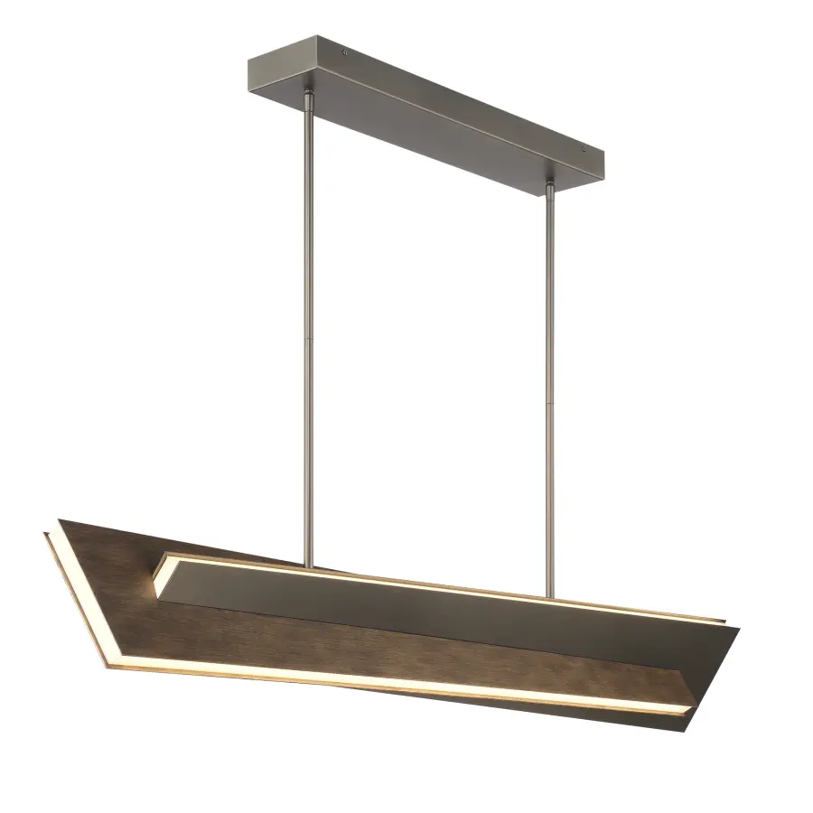 Sleek Modern Linear LED with Warm Wood Accent & ADA Compliance - Image 1