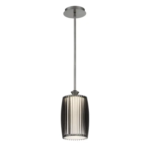 The Night Moves mini pendant delivers contemporary style in a compact 6.5" profile. Its plated pewter finish and white acrylic shade create soft, diffused illumination perfect for task lighting or accent applications.