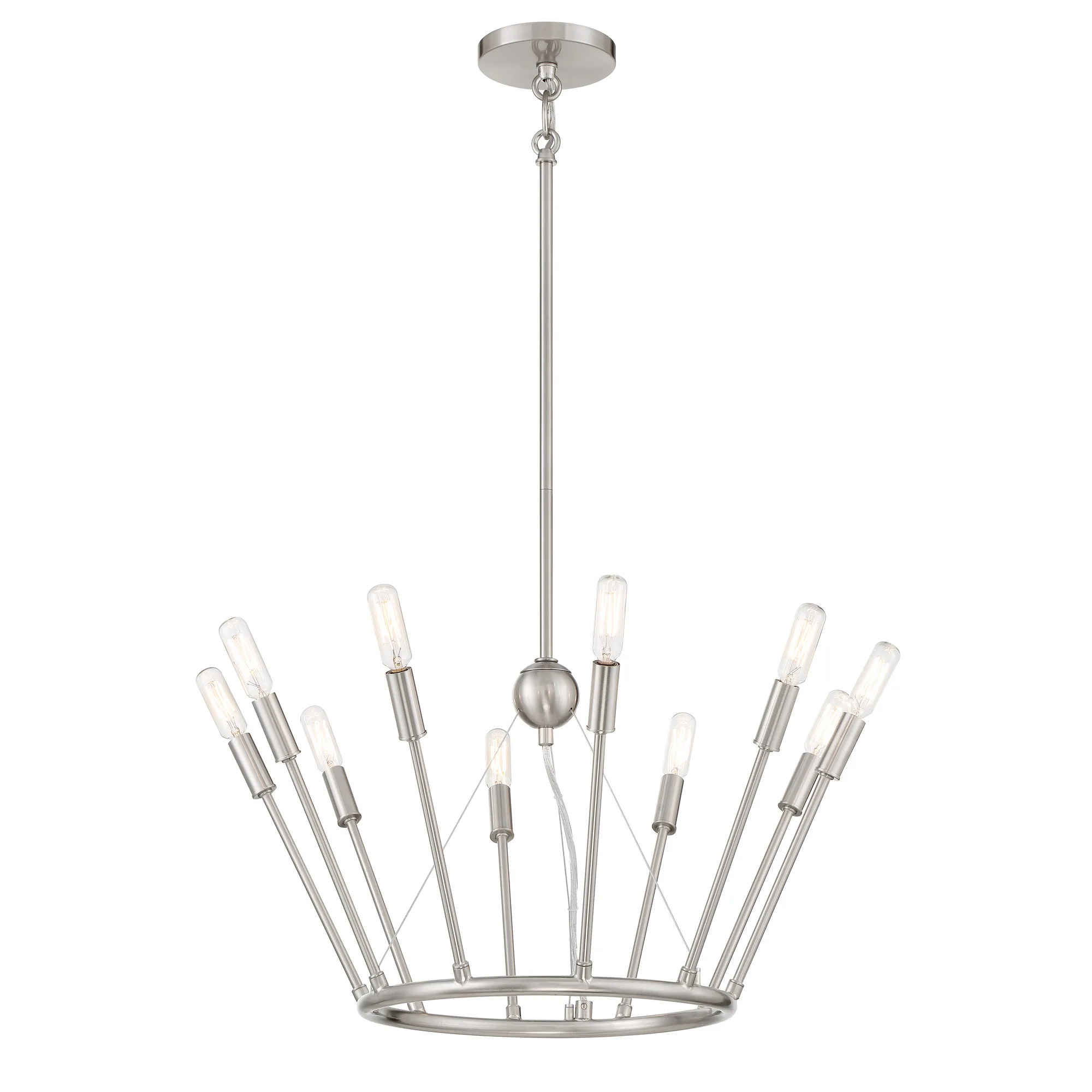 Royalty 10-Light Chandelier in Brushed Nickel