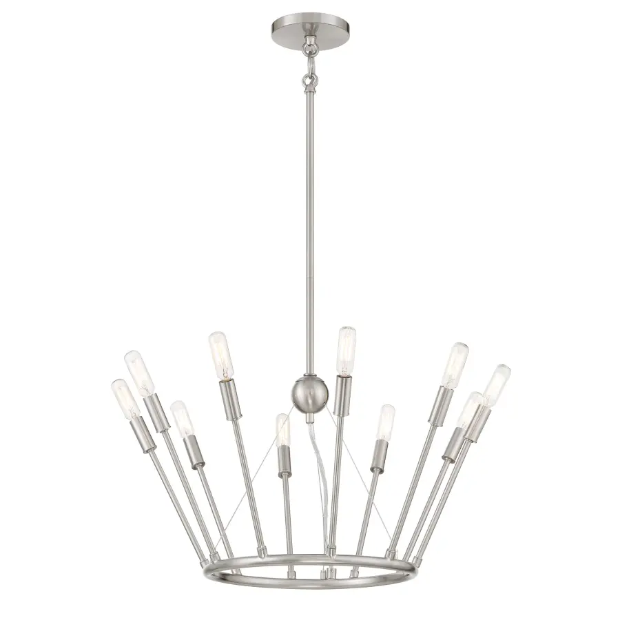 Royalty 10-Light Chandelier in Brushed Nickel - Image 1